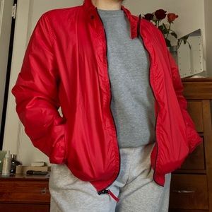 Red windbreaker